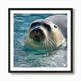 Seal In The Water Art Print