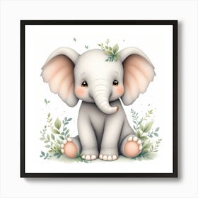 Baby Elephant Art Print