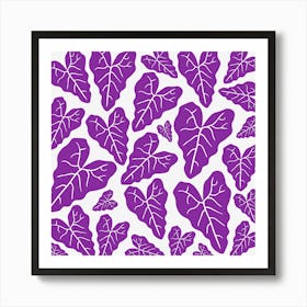 Purple Leaves Pattern Art Print