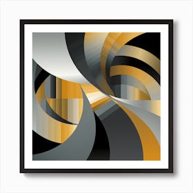 Abstract black and gold 2 Art Print