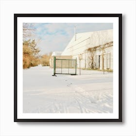 Fence on Snowscape Art Print