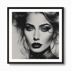 Black And White Portrait Of A Woman Art Print