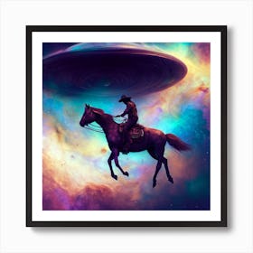 Cowboy In Space Art Print