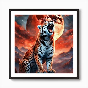 Tiger In The Moonlight Art Print