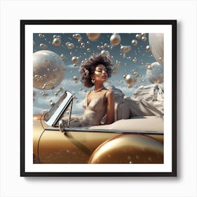 Girl In A Car 2 Art Print