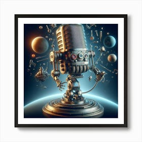 Robot In Space 1 Art Print