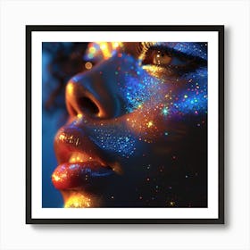 Girl With Glitter On Her Face 3 Art Print