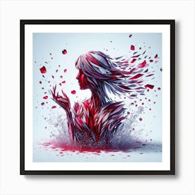 Abstract Woman With Red Hair Art Print