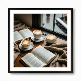 Coffee And Book On A Window Sill 3 Art Print