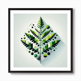 Geometric Art Fern 2 Art Print