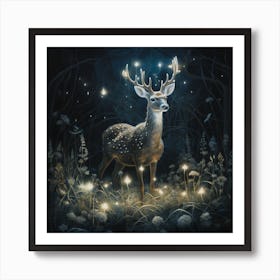 Spirit Stag Of The Enchanted Forest Art Print