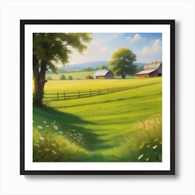 Farm Landscape Wallpaper Art Print