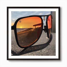 Sunset Mirrored Sunglasses Art Print