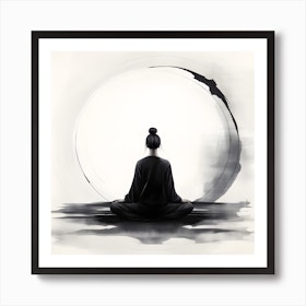 Buddha Quotes Art Print Black White Yin Yang Minimalist Poster Enso Circle  Canvas Painting Zen Wall