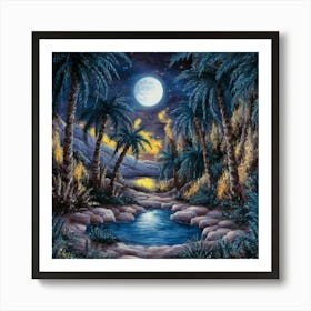 moonlit oasis 7 Art Print