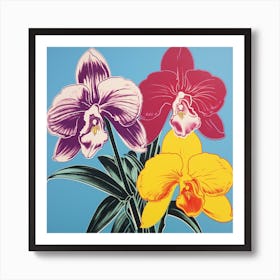 Orchid 2 Pop Art Illustration Square Art Print