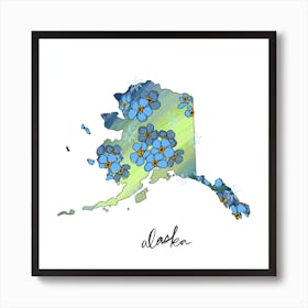 Alaska - Illustrated States Art Print