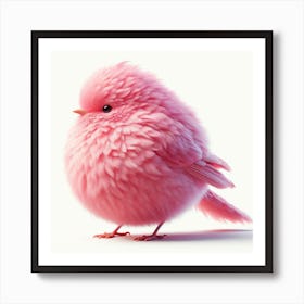 Fluffy pink bird 2 Art Print