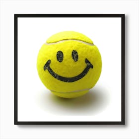 Tennis Ball Smiley Sport Fitness Happy Happiness Isolated Art Print