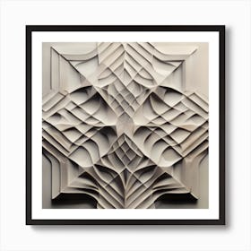 A Portrait Where Embossed Geometric Shapes And Patterns Create A Harmonious And Visually Striking Composition Reflecting The Balance Of Form And Structure Art Print
