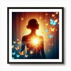 Heart With Butterflies 1 Art Print