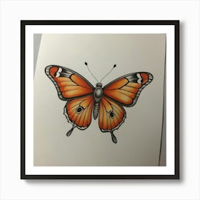 Orange Butterfly Art Print