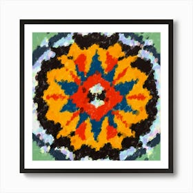 Chroma Spiral Mandala Art Print