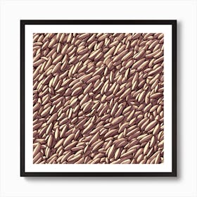 Seamless Pattern Of Brown Seeds Art Print