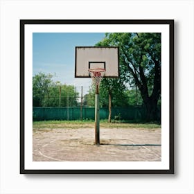 Competition Play Wooden Board Abandoned Recreation Court Background Park Nobody Basket Gr (5) Art Print