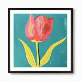 Tulip 2 Square Flower Illustration Art Print