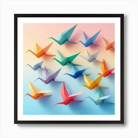 Origami Birds Art Print