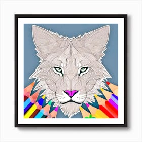 Wolf Coloring Page Art Print