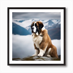 St Bernard Dog 25 Art Print