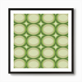 Pattern Green Circles Art Print
