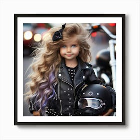 Little Girl In Leather Jacket Poster