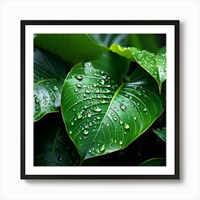 Tropical Leaves Macro Photography Close Up Hyper Detailed Trending On Artstation Shar Art Print