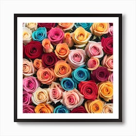 Colorful Roses Background 1 Art Print