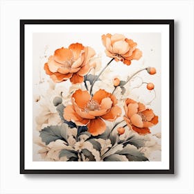 Orange Flowers Art Print