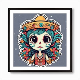 Mexico Sticker 2d Cute Fantasy Dreamy Vector Illustration 2d Flat Centered By Tim Burton Pr (53) 1 Art Print