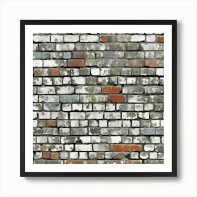 Distressed Brick Tile 3 Art Print