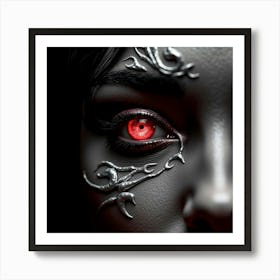 Woman With Red Eyes 2 Art Print