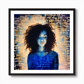 Girl With Words Art Print