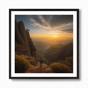 Sunset In The Mountains Art Print