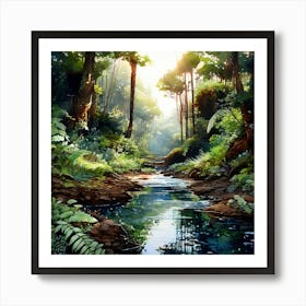 River In The Forest Art Print