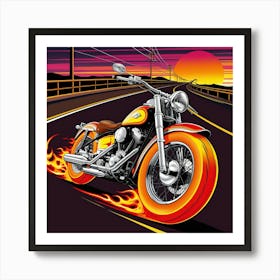 Motorcycle On The Road Art Print