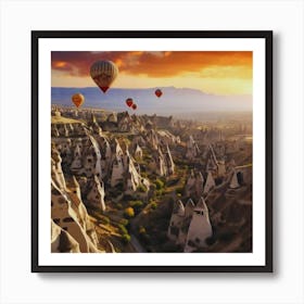 Sunset In Cappadocia Art Print