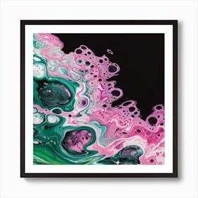 Liquid Pink And Green Art Print