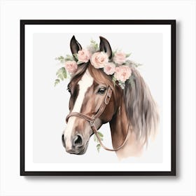 Horse With Flowers 2 Art Print