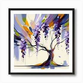 Abstract modernist Wisteria tree 1 Art Print