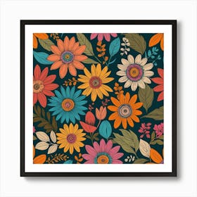 Floral Seamless Pattern Art Print